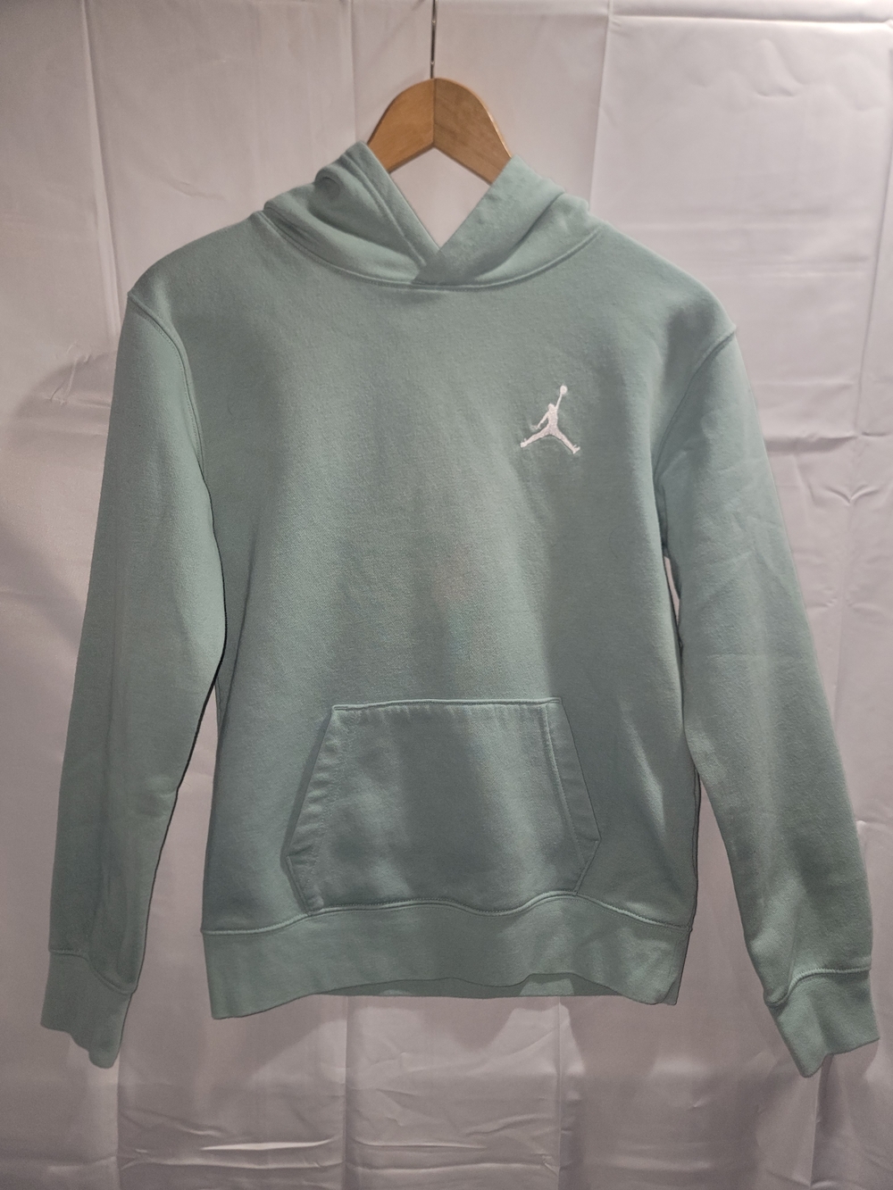 Jordan Youth Light Mint Green Hoodie with White Jumpman